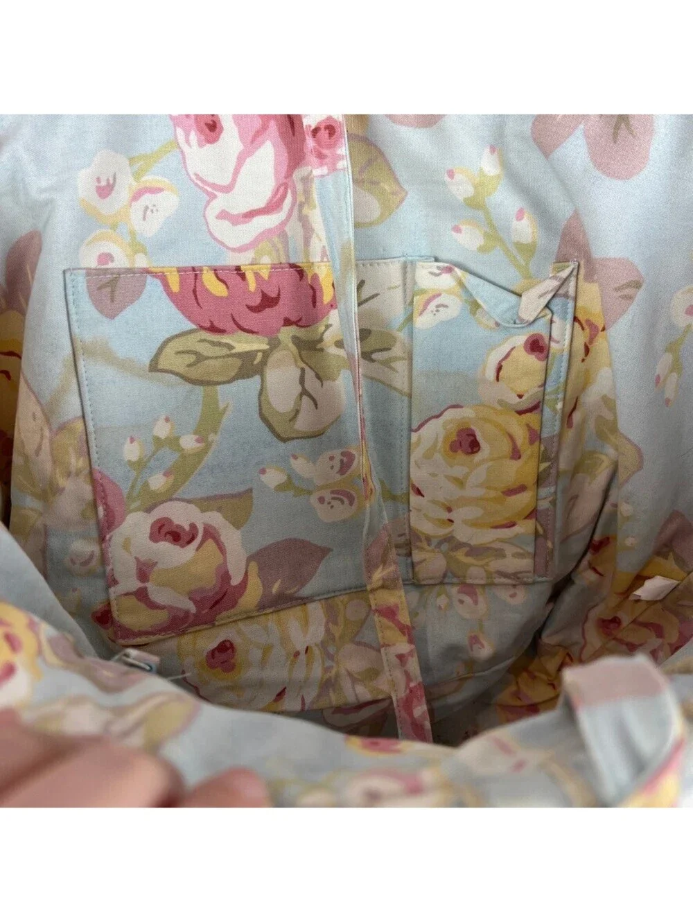 Laura Ashley Floral Lined Straw Tote Beach Bag Large Woven Shopper NWT
